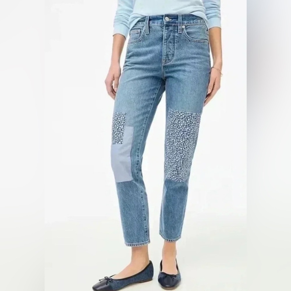 J.Crew Premium Edition slim boyfriend patchwork jeans size 10 100% cotton (W106)